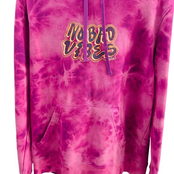 NWOT Neff No Bad Vibes Pink Tie Dye Hoodie - Picture 3 of 8